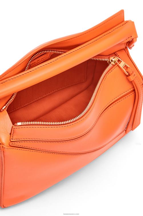 naranja bolso puzzle pequeño de piel de becerro satinada Loewe R8J8Z491 mujer