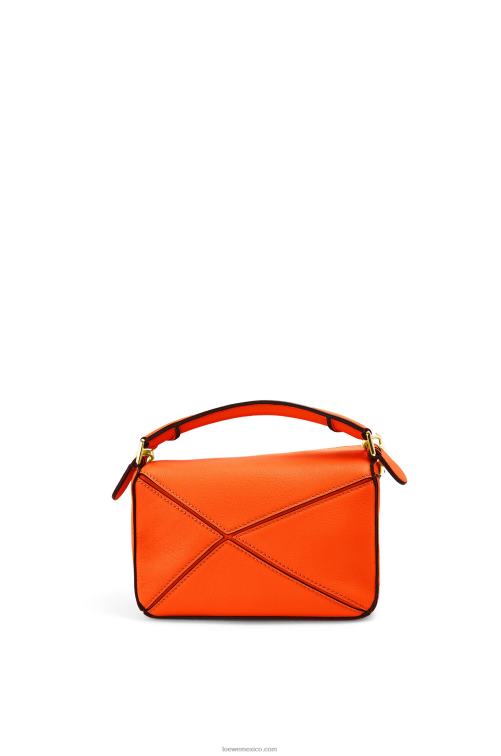 naranja minibolso puzzle de piel de becerro clásica Loewe R8J8Z285 mujer