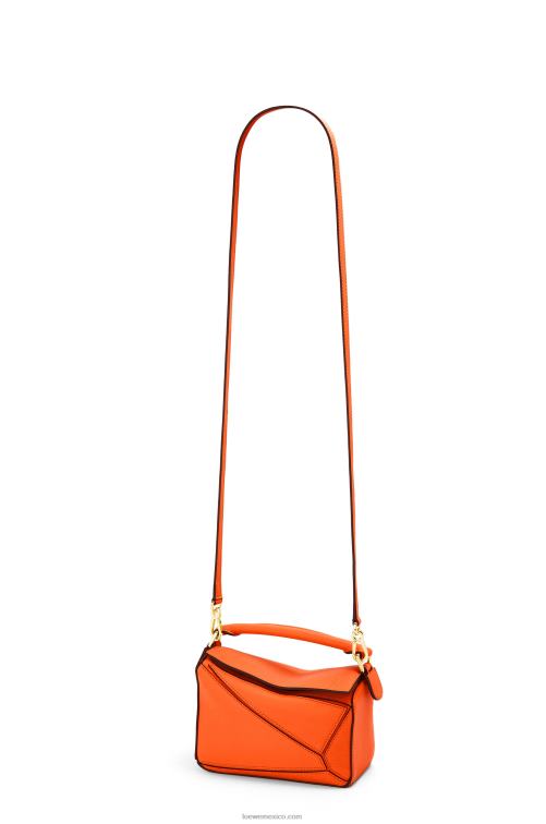 naranja minibolso puzzle de piel de becerro clásica Loewe R8J8Z285 mujer