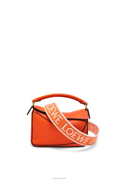 naranja minibolso puzzle de piel de becerro clásica Loewe R8J8Z285 mujer