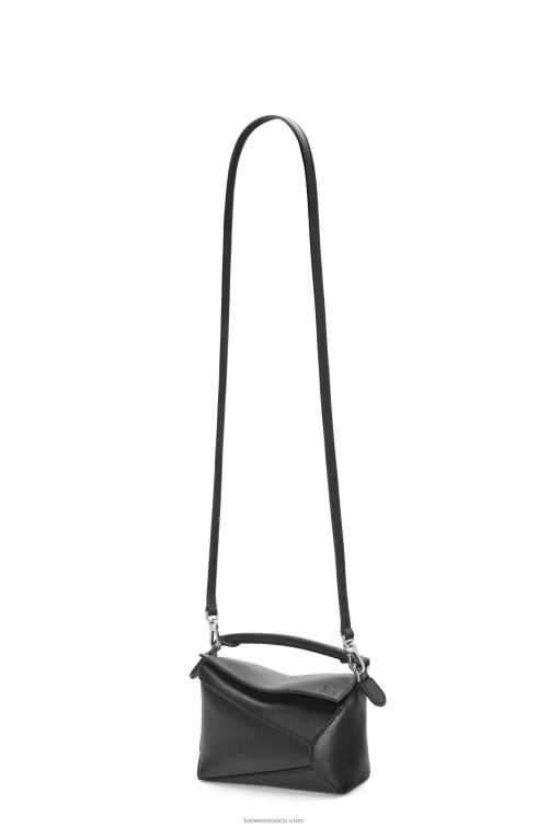 negro bolso mini puzzle edge de piel de becerro satinada Loewe R8J8Z219 mujer