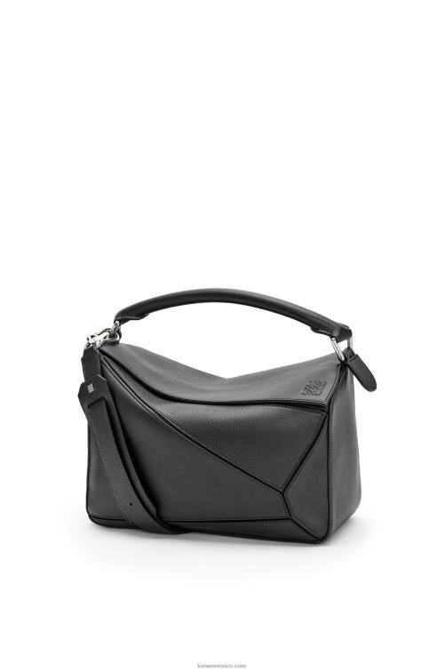 negro bolso puzzle en piel de becerro clásica Loewe R8J8Z479 mujer