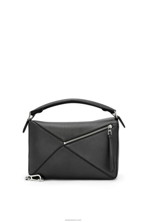 negro bolso puzzle en piel de becerro clásica Loewe R8J8Z479 mujer