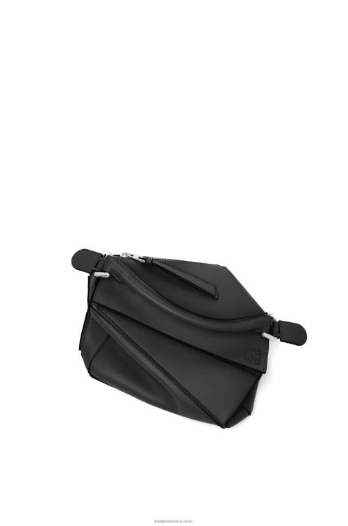 negro bolso puzzle pequeño de piel de becerro clásica Loewe R8J8Z478 mujer
