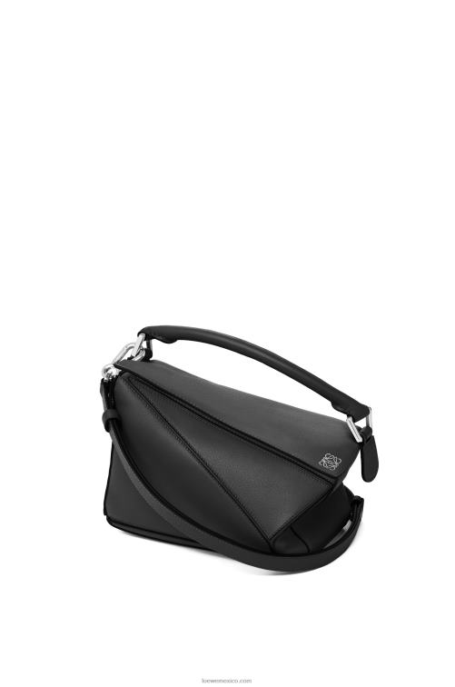 negro bolso puzzle pequeño de piel de becerro clásica Loewe R8J8Z478 mujer