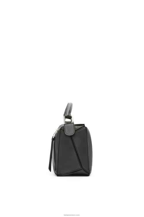negro bolso puzzle pequeño de piel de becerro clásica Loewe R8J8Z478 mujer