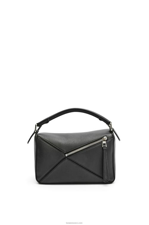 negro bolso puzzle pequeño de piel de becerro clásica Loewe R8J8Z478 mujer
