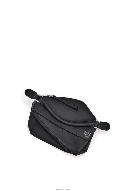 negro bolso puzzle pequeño de piel de becerro clásica Loewe R8J8Z478 mujer