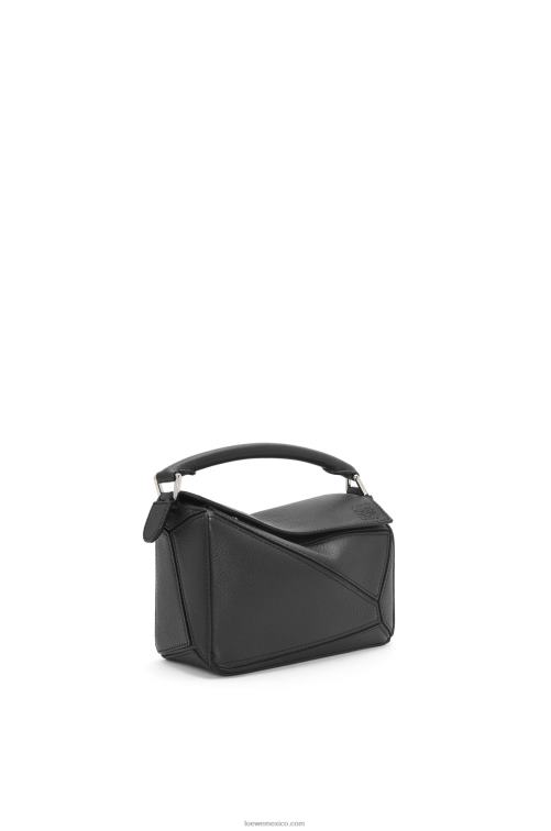 negro minibolso puzzle de piel de becerro clásica Loewe R8J8Z200 mujer