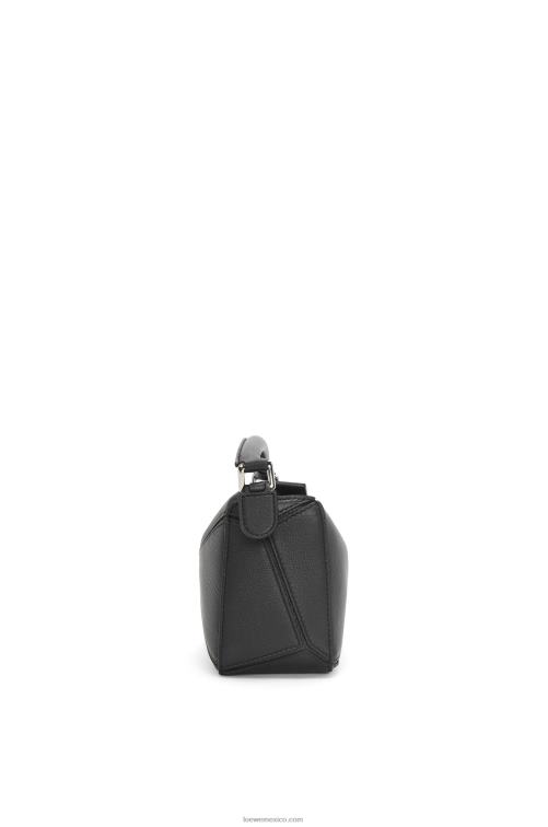 negro minibolso puzzle de piel de becerro clásica Loewe R8J8Z200 mujer
