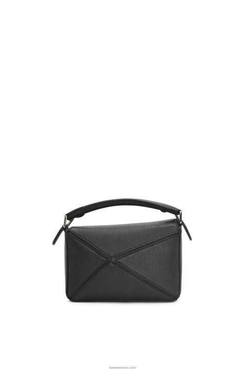 negro minibolso puzzle de piel de becerro clásica Loewe R8J8Z200 mujer