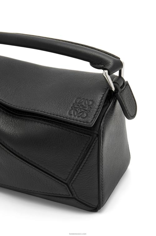 negro minibolso puzzle de piel de becerro clásica Loewe R8J8Z200 mujer