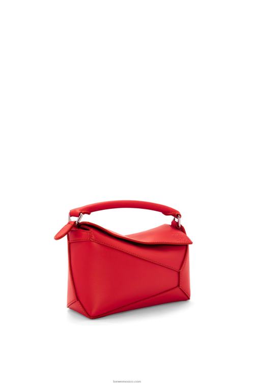 rojo bolso mini puzzle edge de piel de becerro satinada Loewe R8J8Z213 mujer