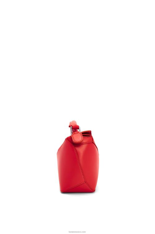 rojo bolso mini puzzle edge de piel de becerro satinada Loewe R8J8Z213 mujer