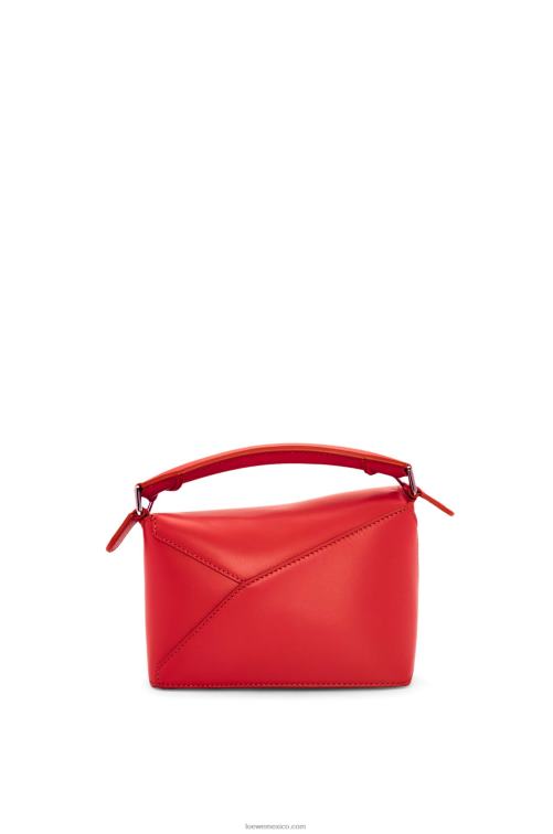 rojo bolso mini puzzle edge de piel de becerro satinada Loewe R8J8Z213 mujer