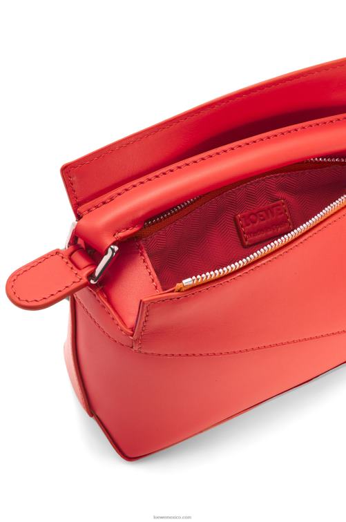 rojo bolso mini puzzle edge de piel de becerro satinada Loewe R8J8Z213 mujer