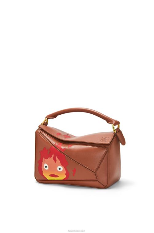 óxido Bolso puzzle calcifer pequeño de piel de becerro satinada Loewe R8J8Z442 mujer