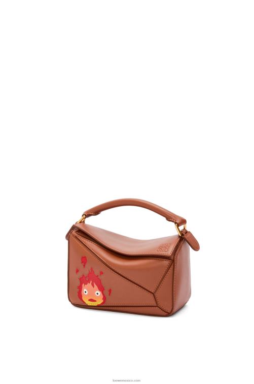 óxido Minibolso calcifer puzzle de piel de becerro satinada Loewe R8J8Z260 mujer