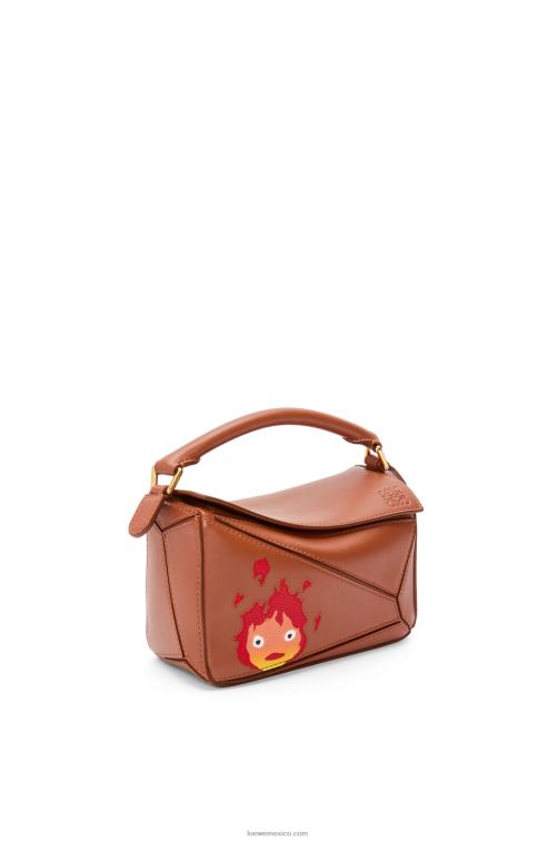óxido Minibolso calcifer puzzle de piel de becerro satinada Loewe R8J8Z260 mujer