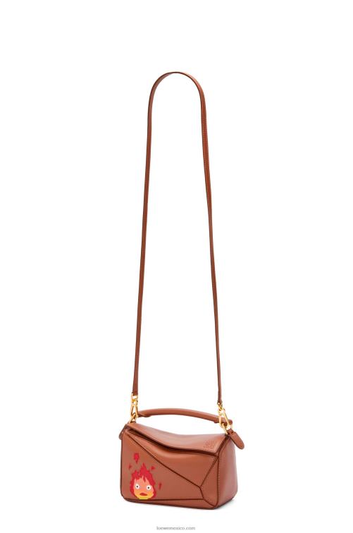 óxido Minibolso calcifer puzzle de piel de becerro satinada Loewe R8J8Z260 mujer