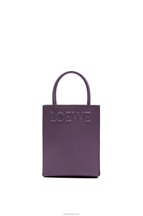 berenjena profunda bolso tote a5 estándar en piel de becerro elegante Loewe R8J8Z192 mujer