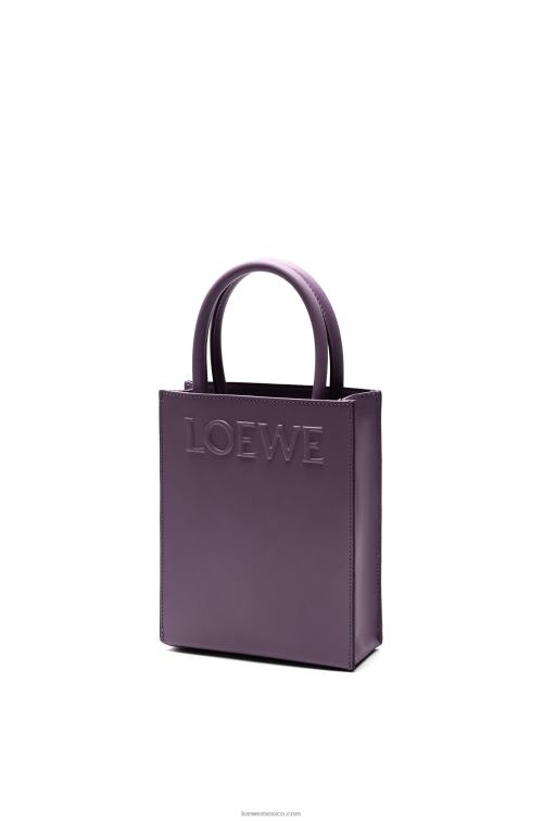 berenjena profunda bolso tote a5 estándar en piel de becerro elegante Loewe R8J8Z192 mujer