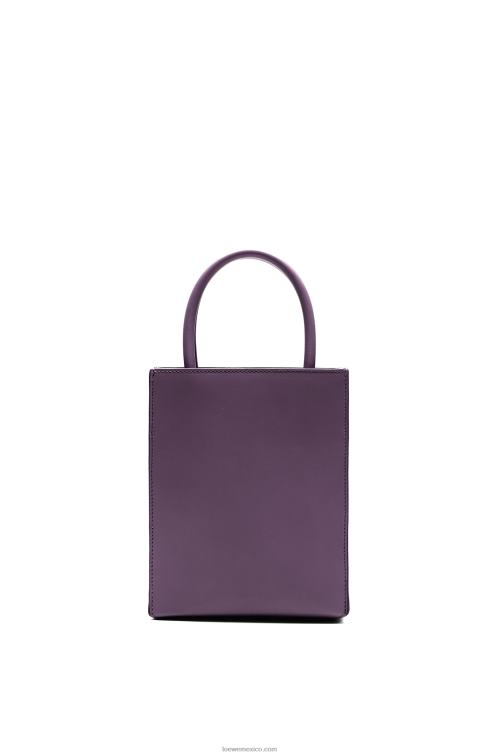 berenjena profunda bolso tote a5 estándar en piel de becerro elegante Loewe R8J8Z192 mujer