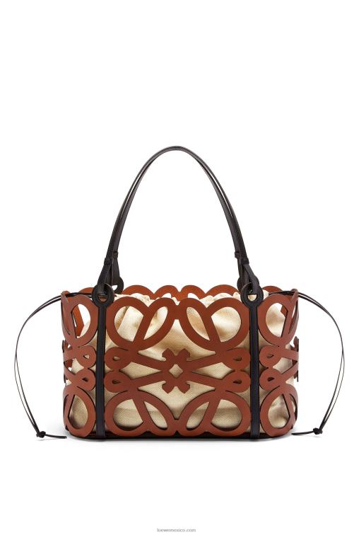 broncearse bolso shopper con anagrama recortado de piel de becerro Loewe R8J8Z127 mujer
