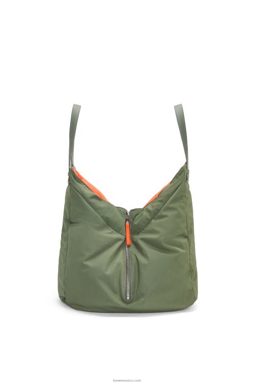 caqui de la vendimia bolso tote hamaca reversible de nailon Loewe R8J8Z446 mujer