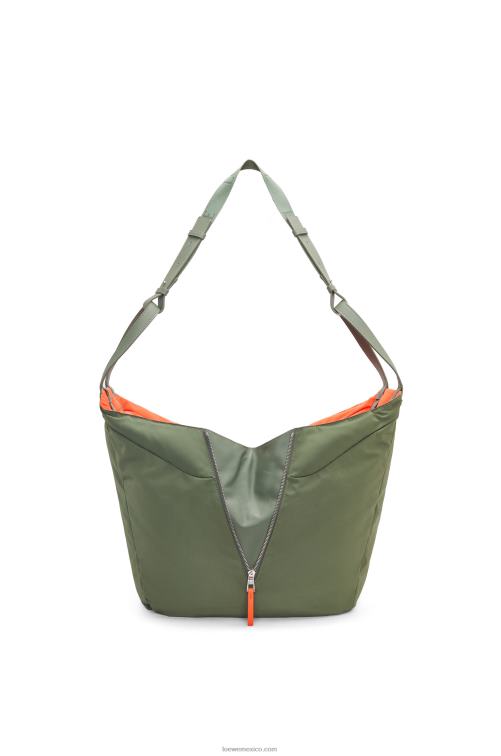 caqui de la vendimia bolso tote hamaca reversible de nailon Loewe R8J8Z446 mujer