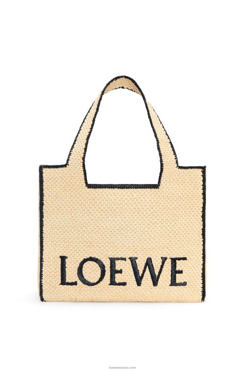 natural bolso tote de rafia con letra grande Loewe R8J8Z34 mujer