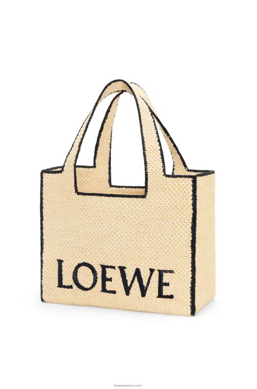 natural bolso tote de rafia con letra grande Loewe R8J8Z34 mujer