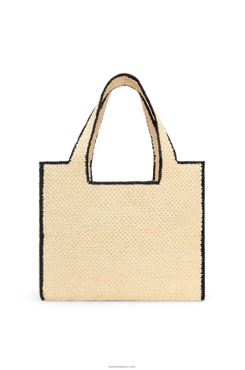 natural bolso tote de rafia con letra grande Loewe R8J8Z34 mujer