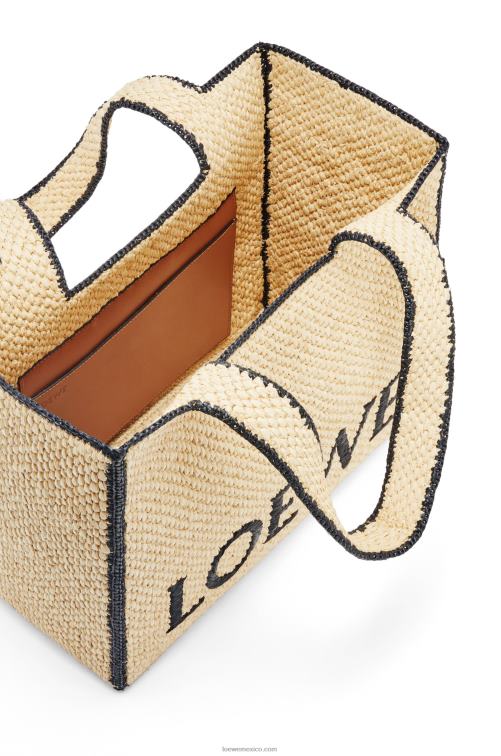 natural bolso tote de rafia con letra grande Loewe R8J8Z34 mujer