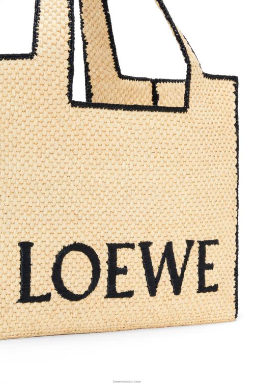 natural bolso tote de rafia con letra grande Loewe R8J8Z34 mujer