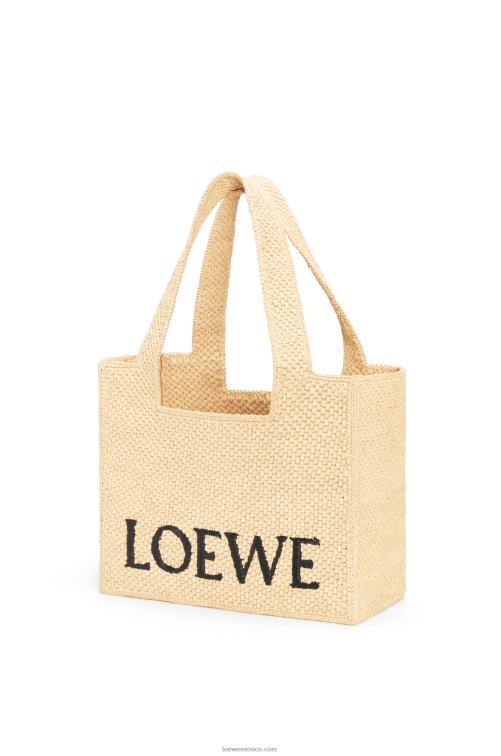 natural bolso tote font mediano en rafia Loewe R8J8Z30 mujer