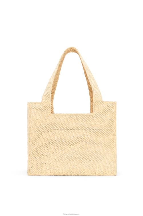 natural bolso tote font mediano en rafia Loewe R8J8Z30 mujer