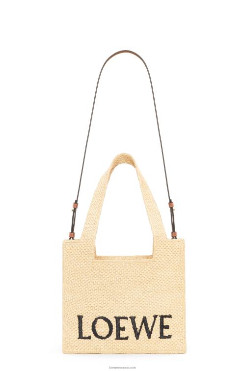 natural bolso tote font mediano en rafia Loewe R8J8Z30 mujer