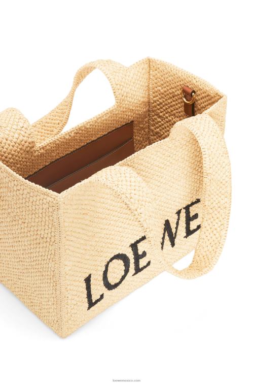 natural bolso tote font mediano en rafia Loewe R8J8Z30 mujer