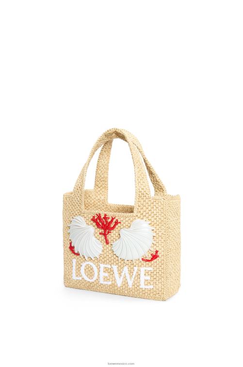 natural bolso tote maruja mallo mini font en rafia Loewe R8J8Z112 mujer
