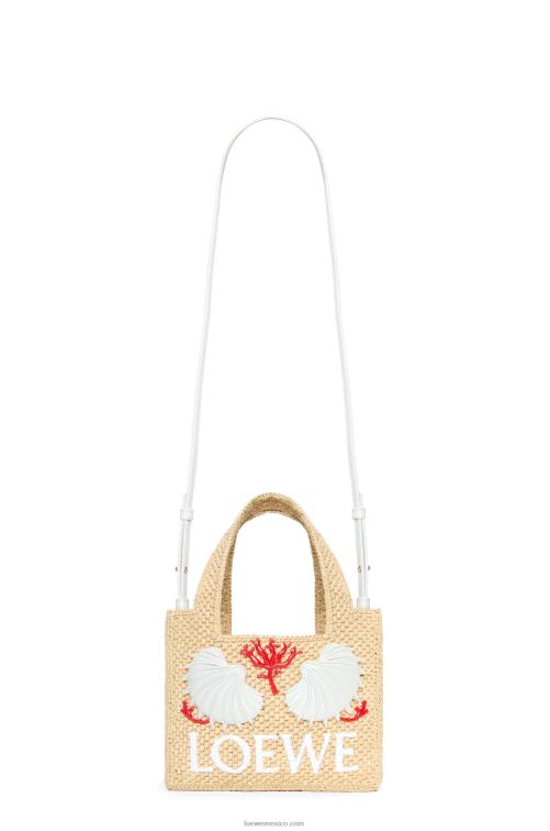 natural bolso tote maruja mallo mini font en rafia Loewe R8J8Z112 mujer