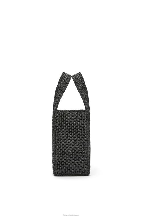 negro bolso tote con letra pequeña en rafia Loewe R8J8Z53 mujer