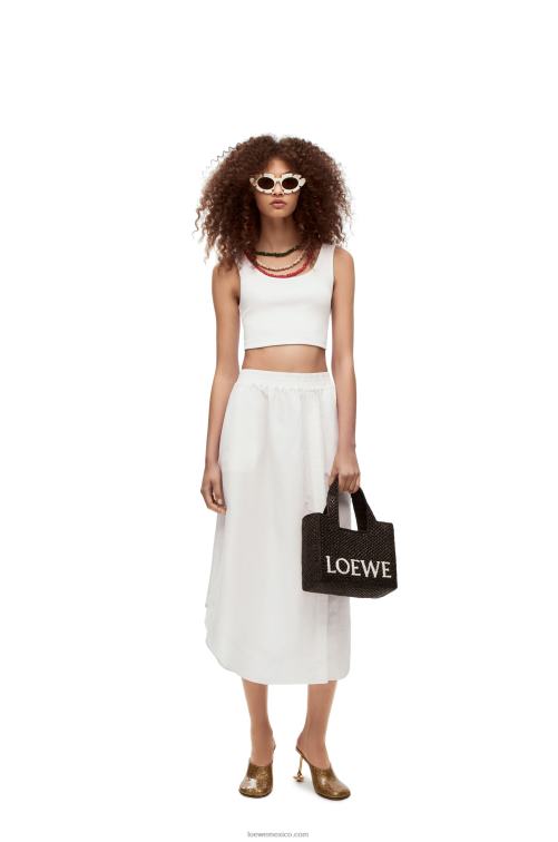 negro bolso tote con letra pequeña en rafia Loewe R8J8Z53 mujer