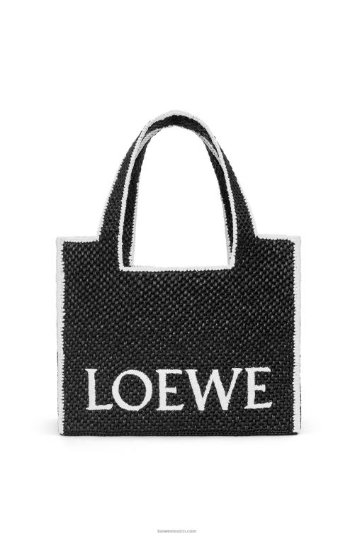 negro bolso tote de rafia con letra grande Loewe R8J8Z11 mujer