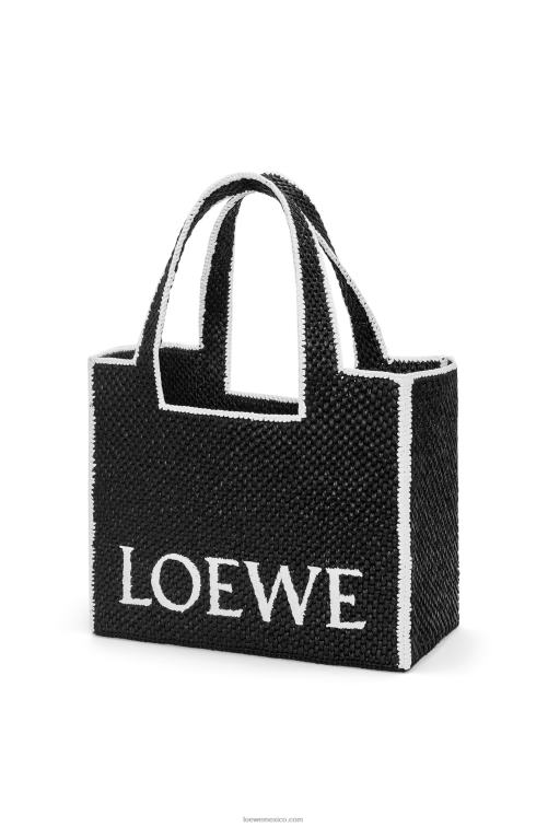 negro bolso tote de rafia con letra grande Loewe R8J8Z11 mujer