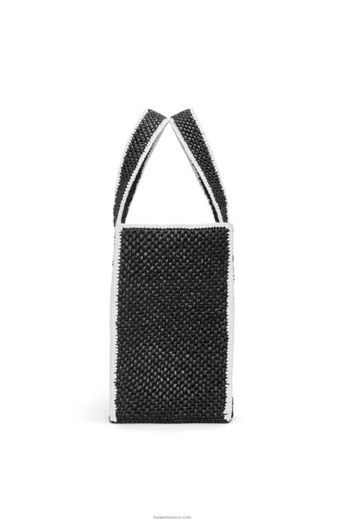 negro bolso tote de rafia con letra grande Loewe R8J8Z11 mujer