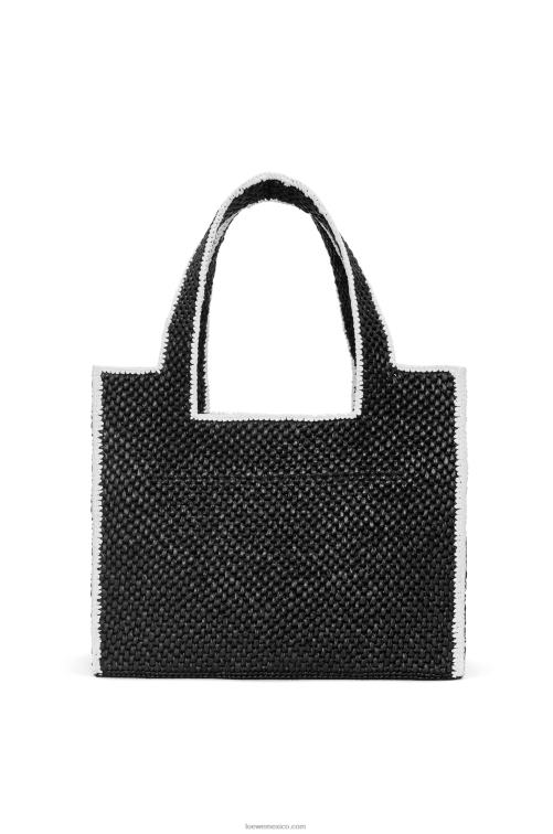 negro bolso tote de rafia con letra grande Loewe R8J8Z11 mujer