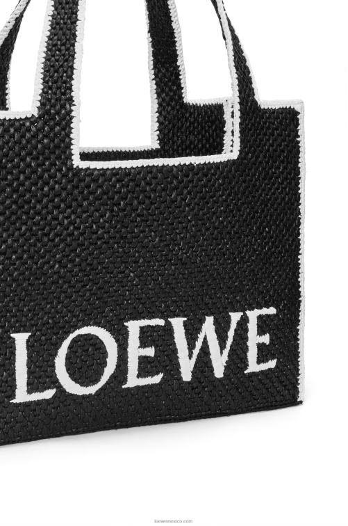 negro bolso tote de rafia con letra grande Loewe R8J8Z11 mujer