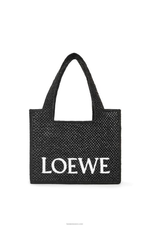 negro bolso tote font mediano en rafia Loewe R8J8Z12 mujer