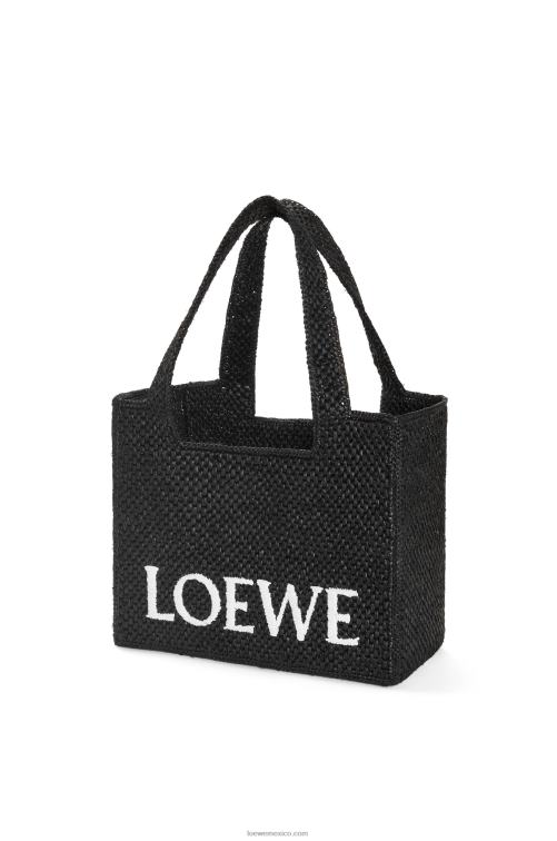 negro bolso tote font mediano en rafia Loewe R8J8Z12 mujer